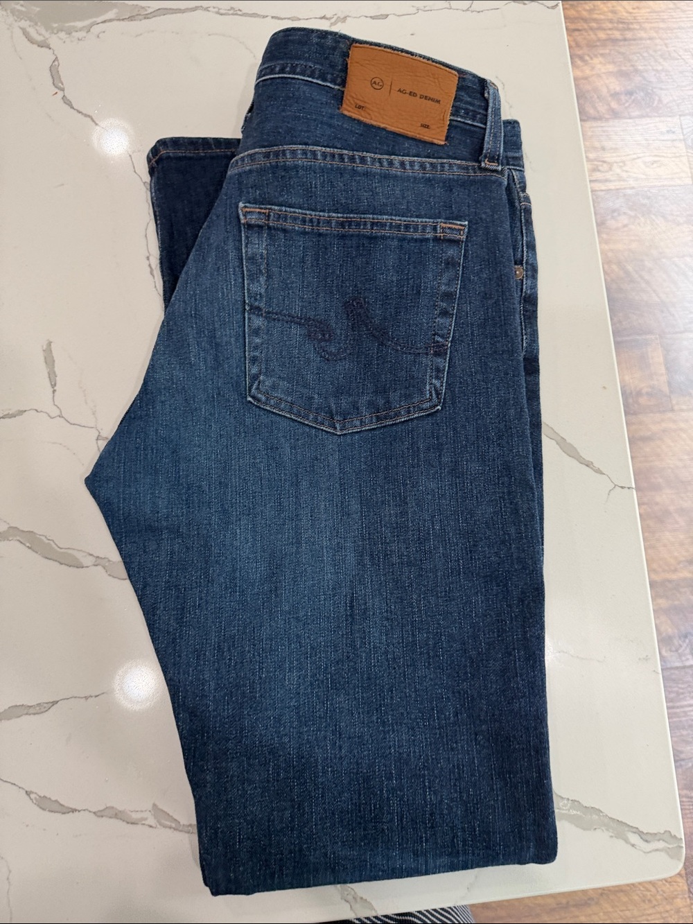 Men's AG Dark Blue Jeans - Slim Straight Fit 32x33